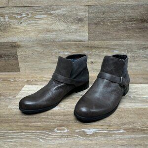 Franco Sarto Merit Brown Leather Ankle Boots Women's Size 9